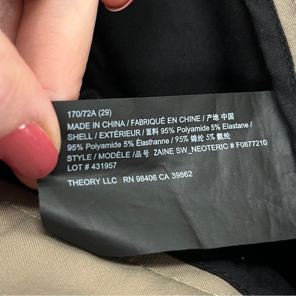 Theory Zaine Neoteric Slim Fit Pant Trousers Tan Khaki Size 29 32 inseam - Picture 13 of 15